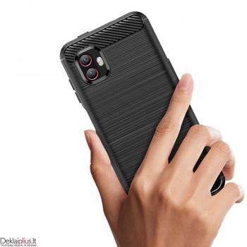 Carbon guminis dėklas - juodas (Samsung Xcover 6 Pro)